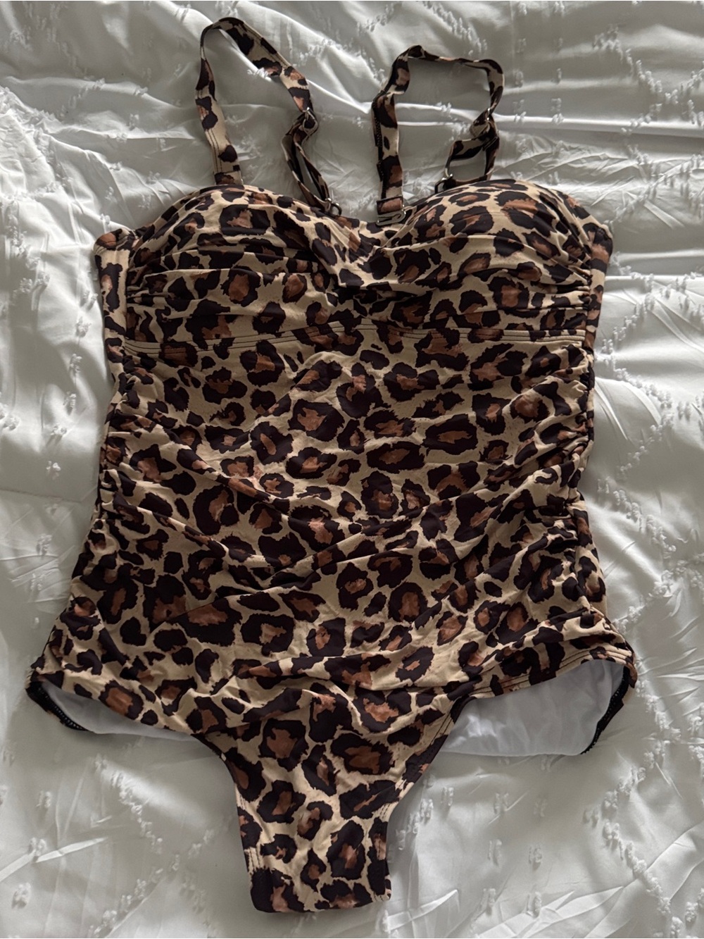 Leopard Print Women’s One-Piece Swimsuit - Brown